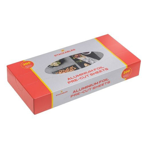 200 Pre Cut Aluminium Foil Sandwich Sheets Pop-up Foil Sheets Heavy Duty Food Service & Kitchen Foil Wrap Sheet - Decodine