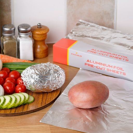 200 Pre Cut Aluminium Foil Sandwich Sheets Pop-up Foil Sheets Heavy Duty Food Service & Kitchen Foil Wrap Sheet - Decodine