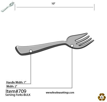 Silver Serving Fork Pack of Six - Decodine