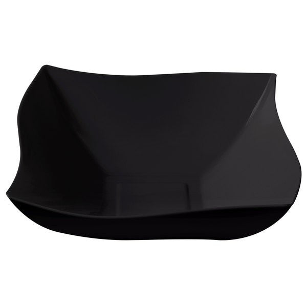 Square Black Plastic Waved Designed Serving Bowls - Decodine