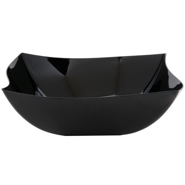Square Black Plastic Waved Designed Serving Bowls - Decodine