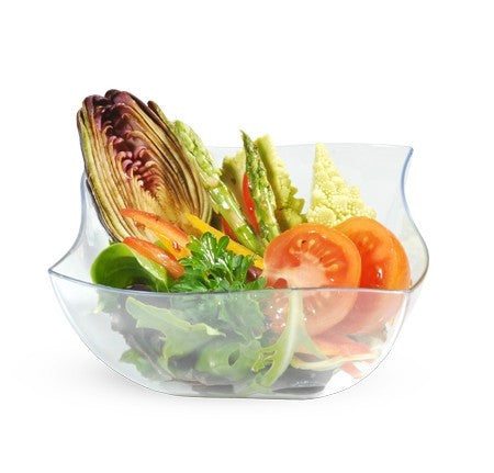 Square Clear Plastic Waved Designed Serving Bowls - Decodine