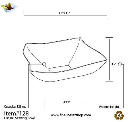 Square Clear Plastic Waved Designed Serving Bowls - Decodine