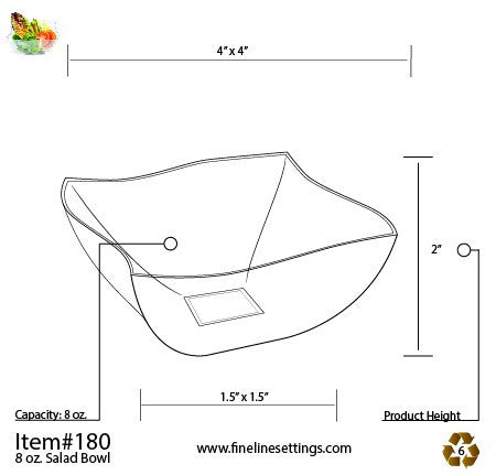 Square White Plastic Waved Designed Serving Bowls - Decodine
