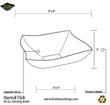 Square White Plastic Waved Designed Serving Bowls - Decodine