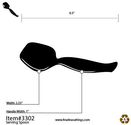 White Plastic Serving Spoon 8.5" - Decodine