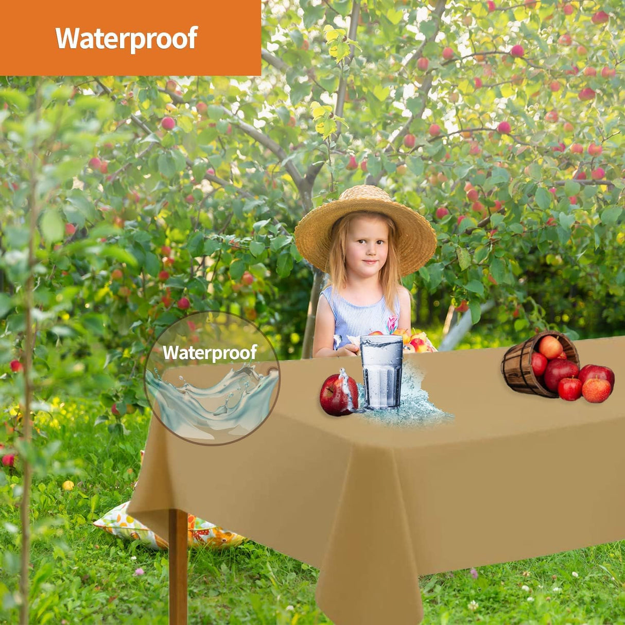 Premium Plastic Gold Tablecloth Disposable Plastic Table Cover for Rectangle Tables 54" x 108" - Decodine