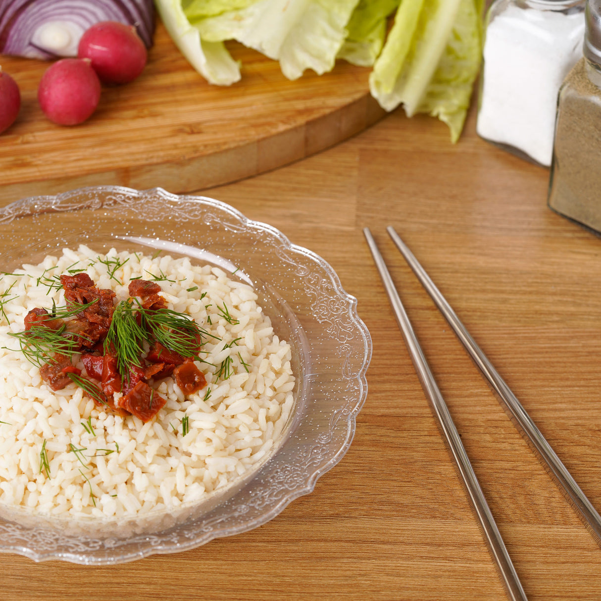 Pack of 10 Glittered Silver 12oz Plastic Party/Soup Bowls - Decodine