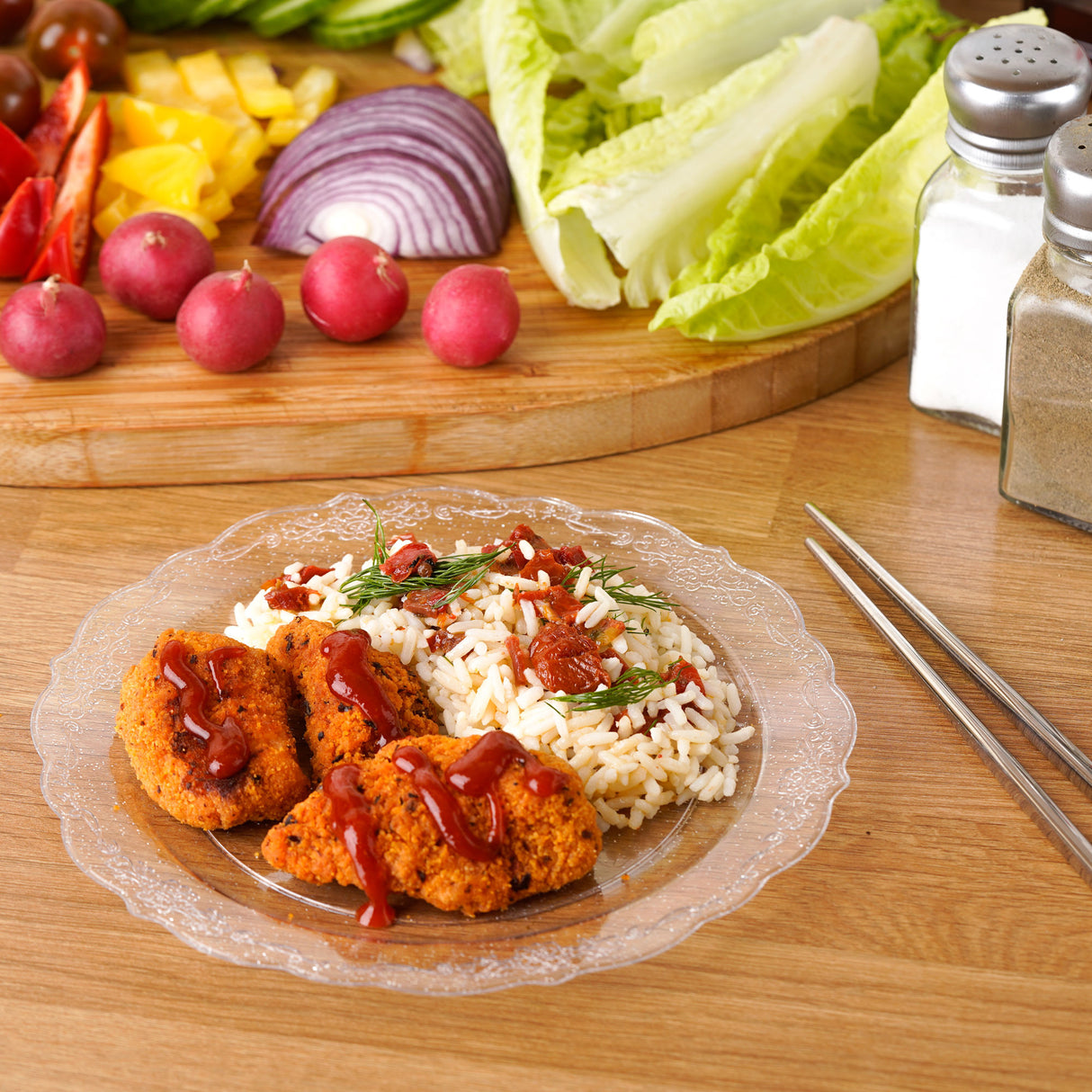 Pack of 10 Glittered Silver "7.5 Plastic Party Plates 19cm - Decodine