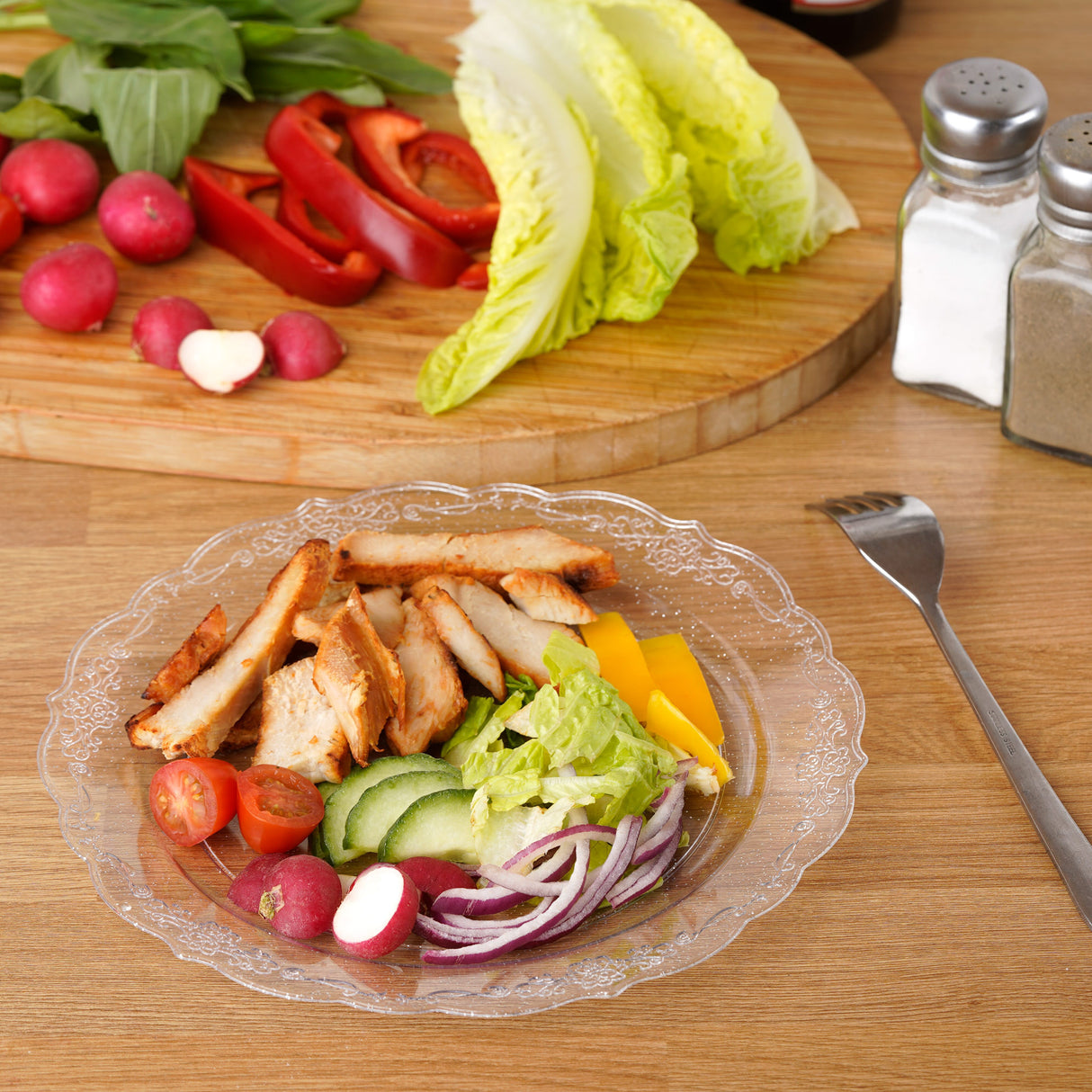 Pack of 10 Glittered Silver "9 Plastic Party Plates 23cm - Decodine