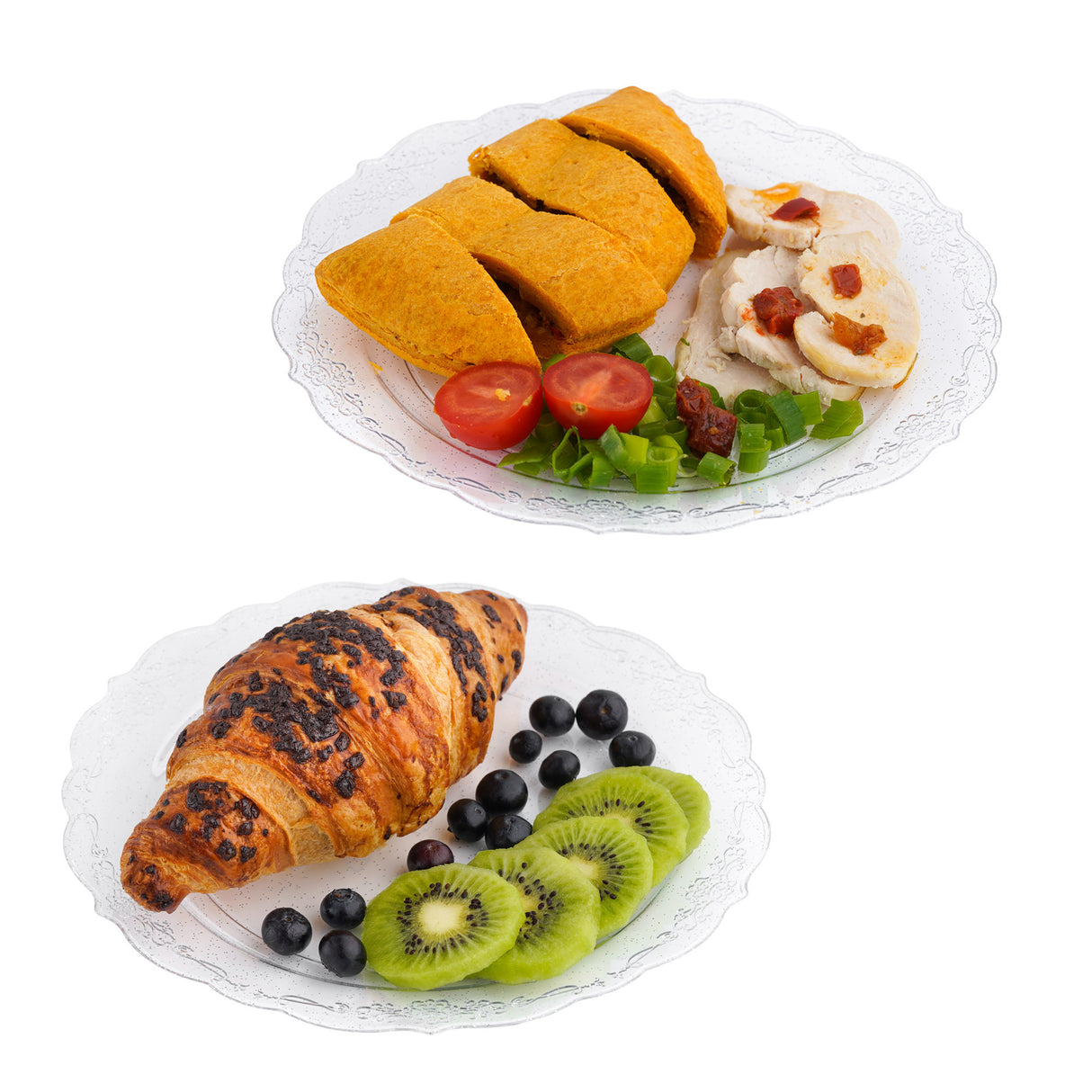 Pack of 10 Glittered Silver "9 Plastic Party Plates 23cm - Decodine