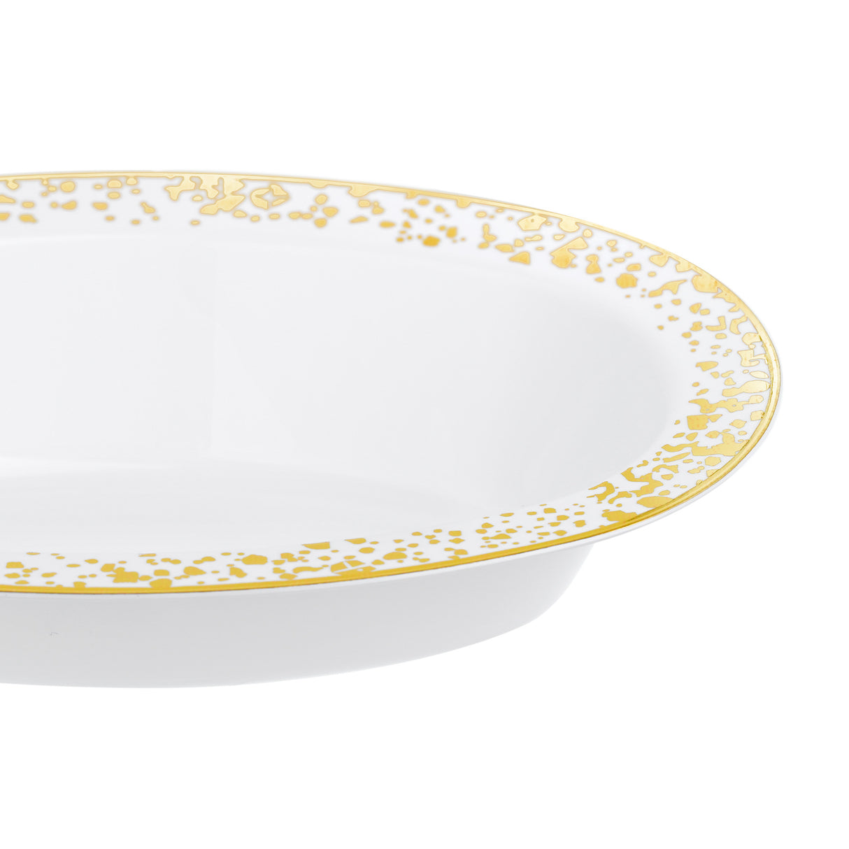 Pack of 10 Oval Serving Bowls - White with Gold Polka Dots - Versatile 7oz Size for Elegant Presentations - Decodine