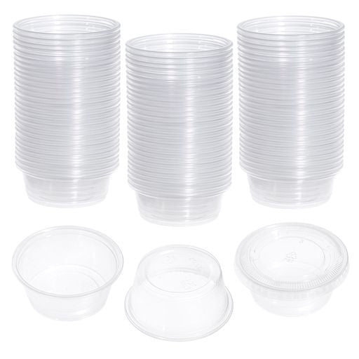 Pack of 100 Small 3.25oz Plastic Containers/Pots - Decodine