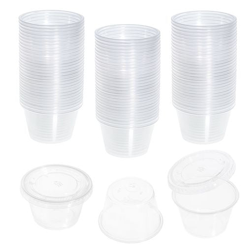 Pack of 100 Small 4oz Plastic Containers/Pots - Decodine