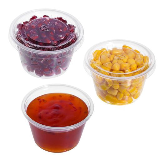 Pack of 100 Small 4oz Plastic Containers/Pots - Decodine