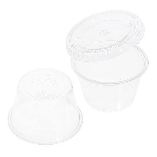 Pack of 100 Small 4oz Plastic Containers/Pots - Decodine