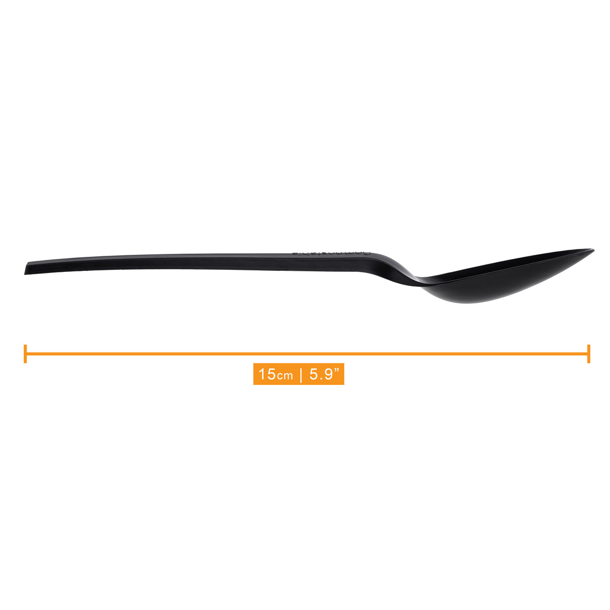 Pack of 150 6" Black CPLA biodegradable Disposable Spoons - Decodine