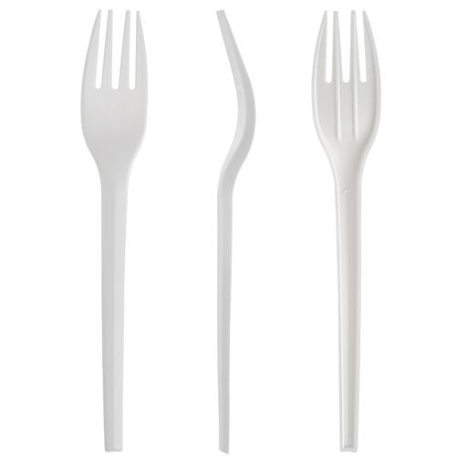Pack of 150 6" White CPLA Disposable Forks - Decodine