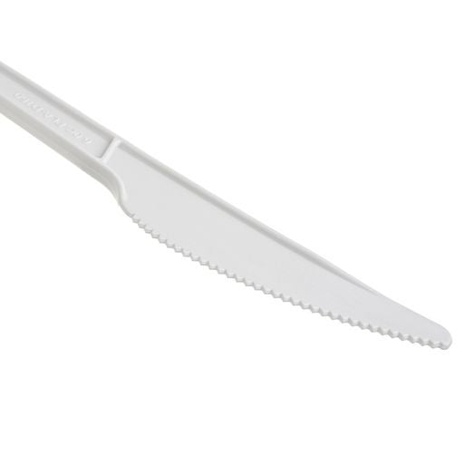 Pack of 150 6" White CPLA Disposable Knives - Decodine