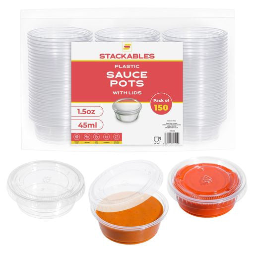 Pack of 150 Tiny 1.5oz Plastic Pots - Decodine