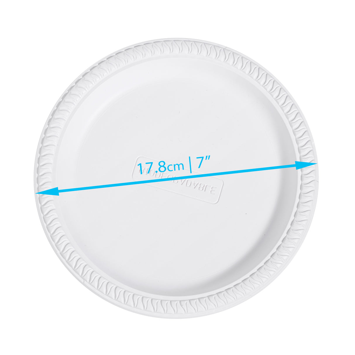 100 Pack Sturdy and Eco-Friendly 7" White Disposable Cornstarch Plates - Compostable and Microwave Safe - Decodine
