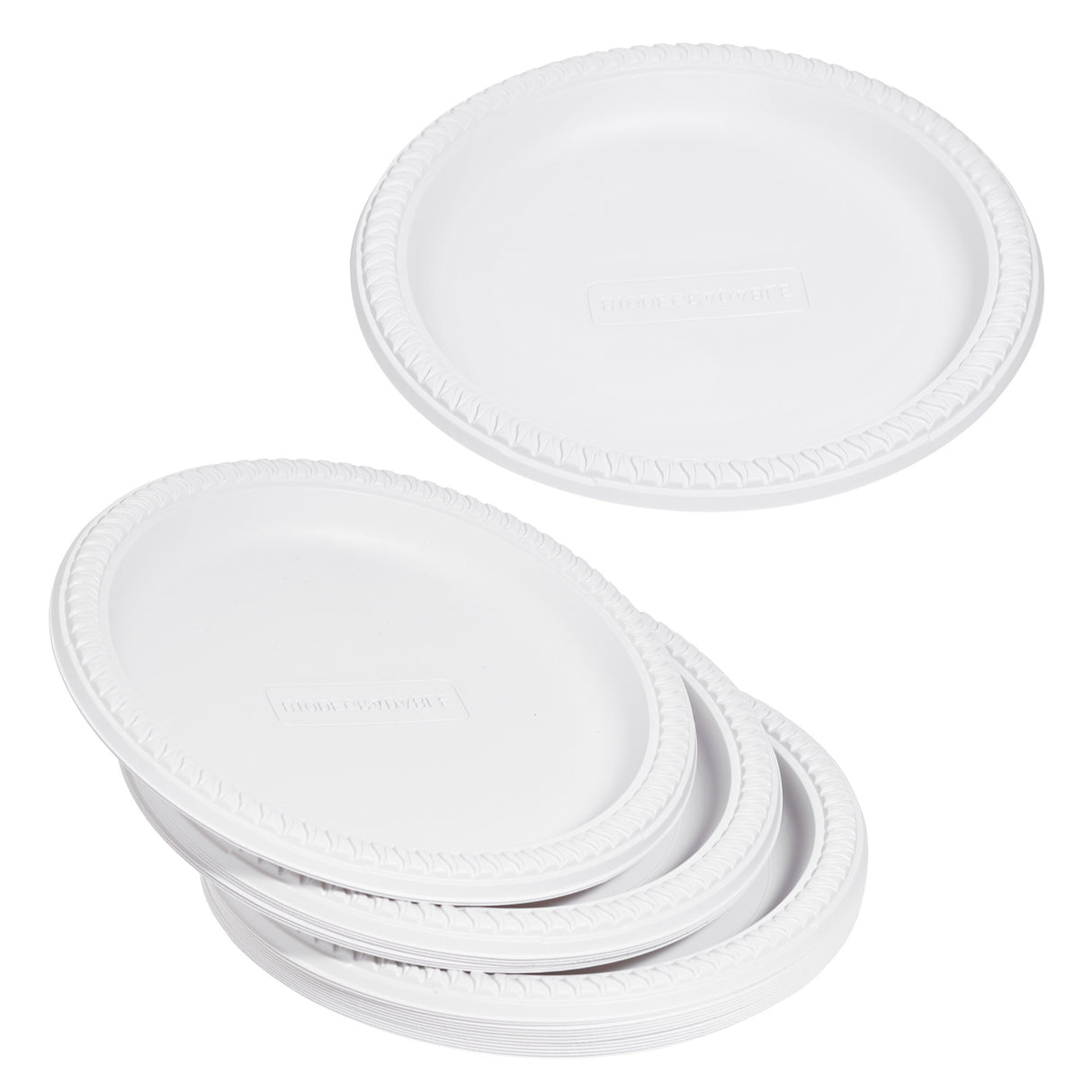 100 Pack Sturdy and Eco-Friendly 7" White Disposable Cornstarch Plates - Compostable and Microwave Safe - Decodine