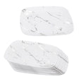 10 Pack White and Silver Marble-Look Square 8.5" Dinner Plates - Decodine