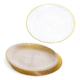 20 Pack 9" Plastic Plates Hammered Designed with Gold Glitter & Gold Rim - Decodine
