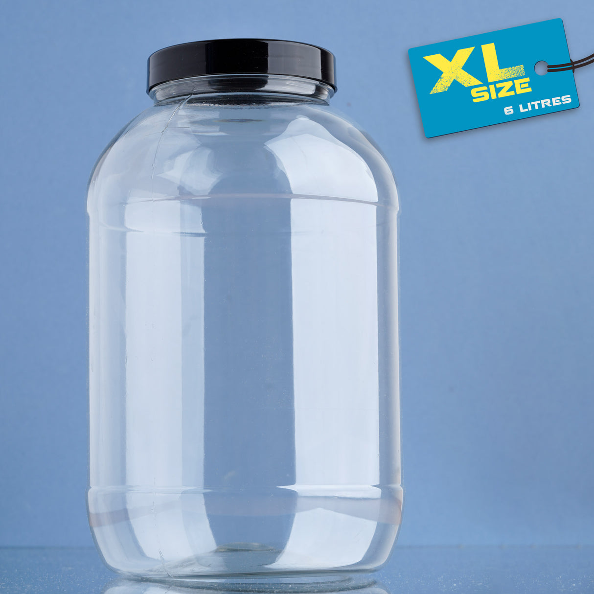 6 Litre Extra Large Plastic Round Food Storage Jar - Decodine