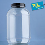 6 Litre Extra Large Plastic Round Food Storage Jar - Decodine
