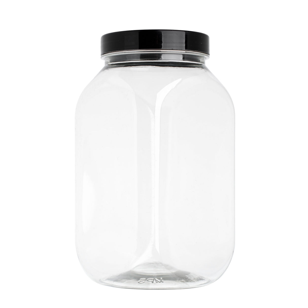 Plastic Jars with Lids 1000ml - 1 Litre Refillable Canisters Cylinder Clear Storage Containers with Airtight Black Lids for Kitchen use, Dry Foods, Sweets, Spices - Decodine