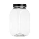 Plastic Jars with Lids 1000ml - 1 Litre Refillable Canisters Cylinder Clear Storage Containers with Airtight Black Lids for Kitchen use, Dry Foods, Sweets, Spices - Decodine