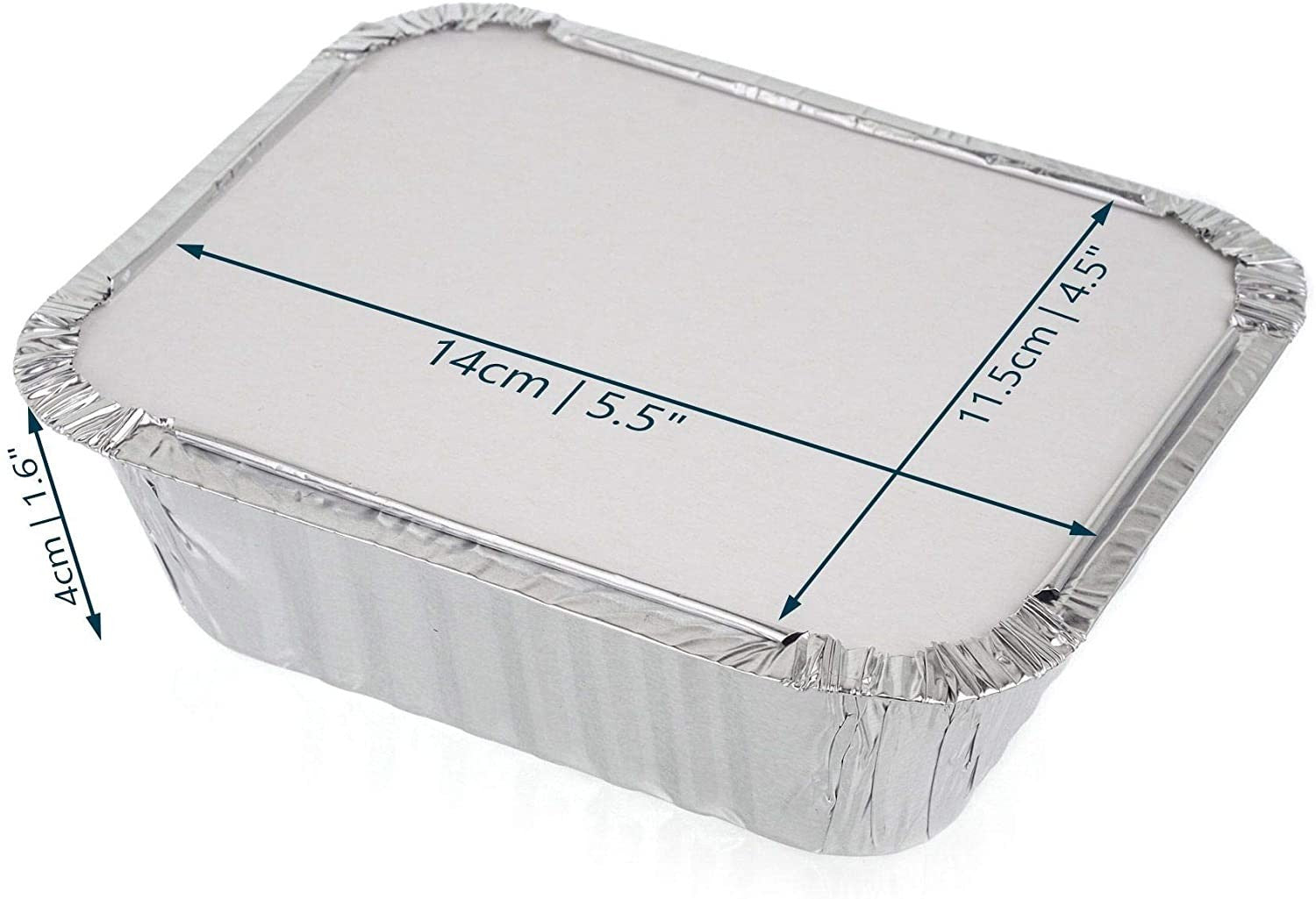 10 Pack Portion Size Aluminium Foil Container Trays with Lids - Decodine