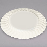 18 Pack 7.5" Round Plastic Ivory Dessert Plates - Decodine