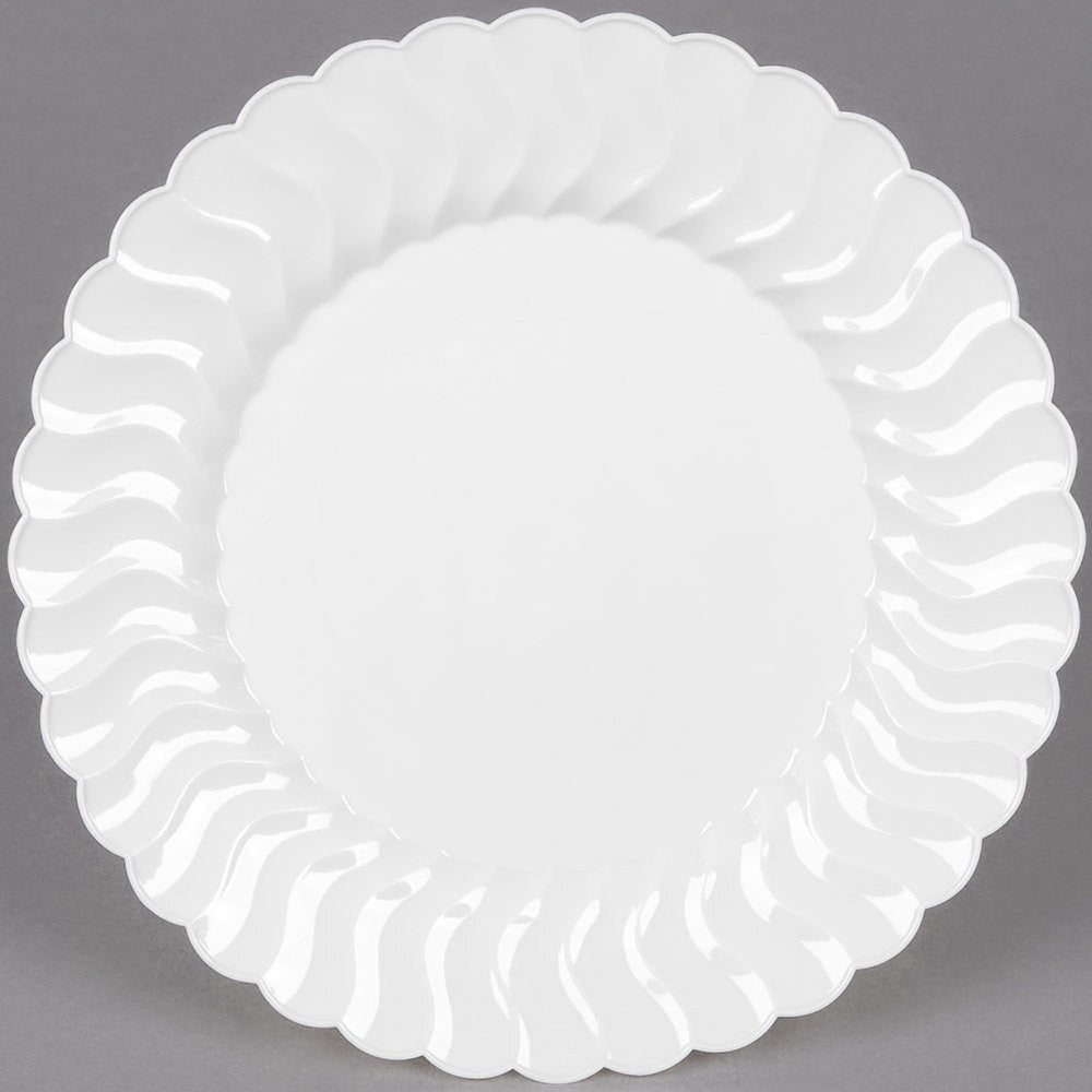 18 Pack 7.5" Round Plastic White Dessert Plates - Decodine