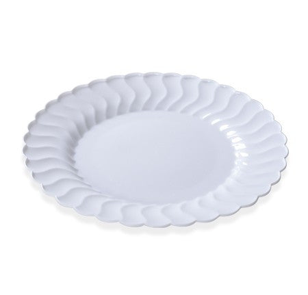18 Pack 9" Round Plastic White Dinner Plates - Decodine