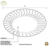 18 Pack 9" Round Plastic White Dinner Plates - Decodine