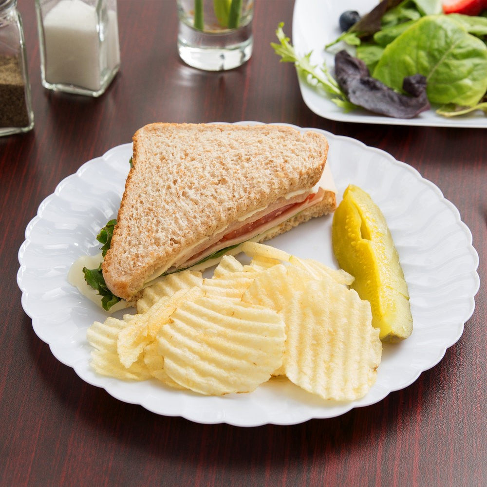 18 Pack 9" Round Plastic White Dinner Plates - Decodine