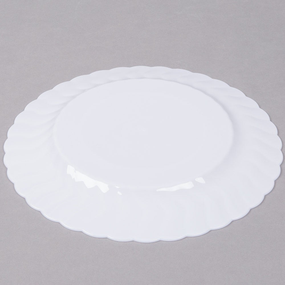 18 Pack 9" Round Plastic White Dinner Plates - Decodine