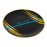 20 Pack 10.25" Black & Gold Designed Plastic Plates - Decodine