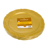 20 Pack 10" Gold Plastic Dinner Plates - Decodine