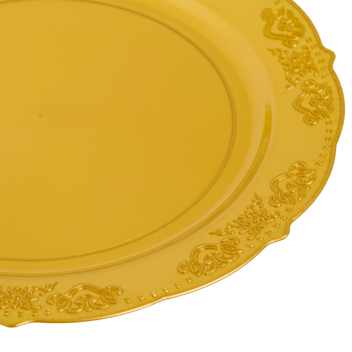 20 Pack 10" Gold Plastic Dinner Plates - Decodine
