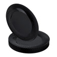20 Pack 7" Black Plastic Plates with Seashell Rim - Decodine