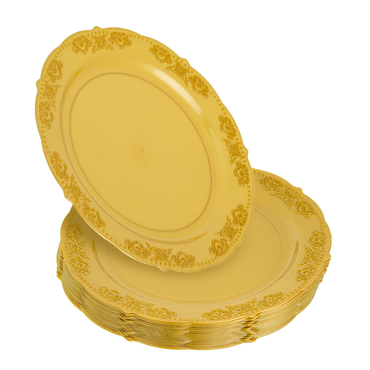 20 Pack 7.5" Gold Plastic Plates - Decodine