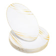 20 Pack 8" White & Gold Designed Plastic Plates - Decodine