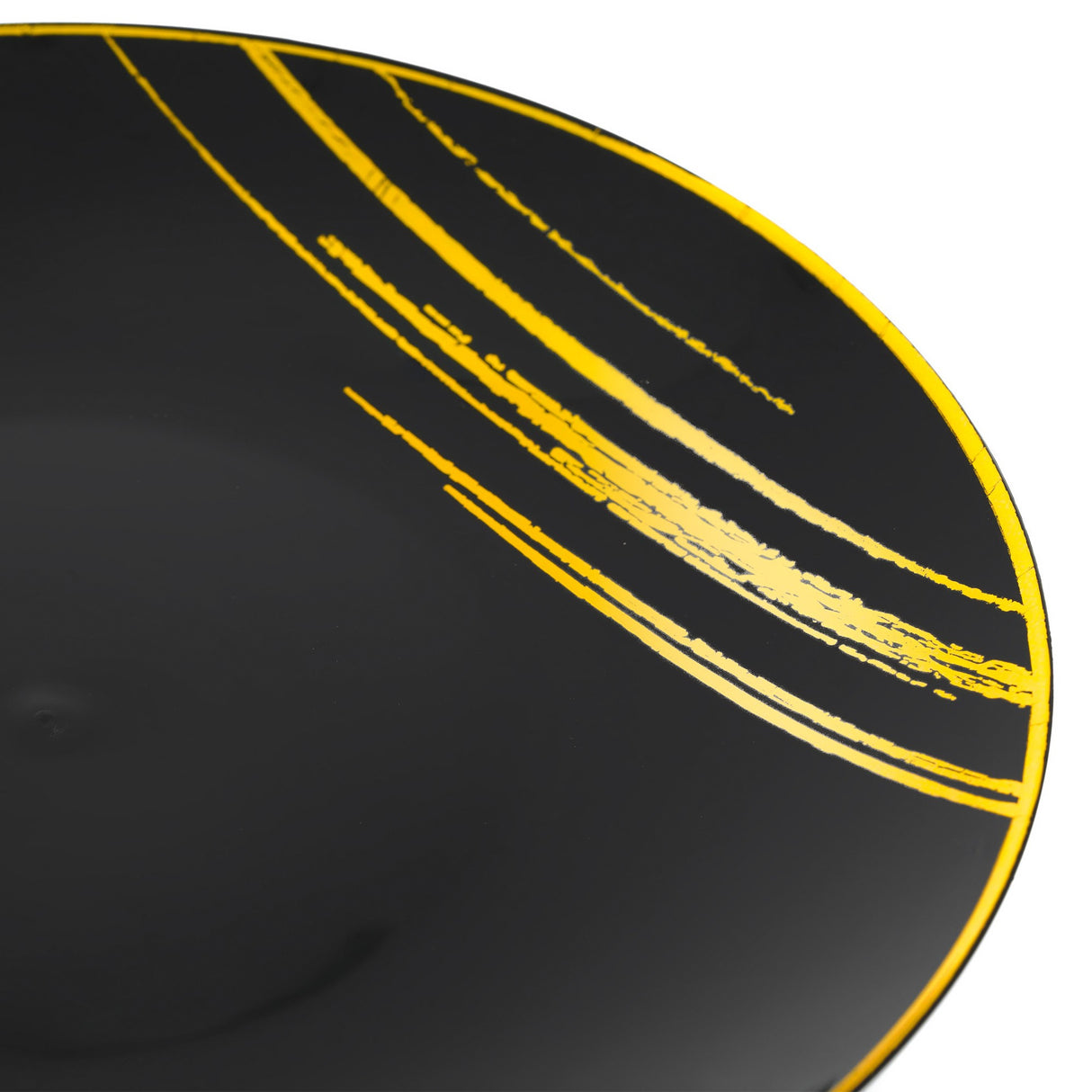 20 Pack 9" Black & Gold Designed Plastic Plates - Decodine