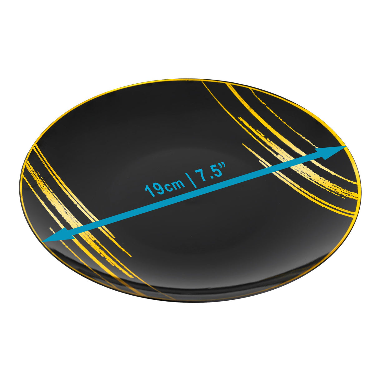 20 Pack 9" Black & Gold Designed Plastic Plates - Decodine