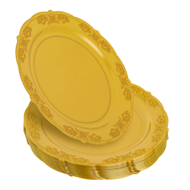 20 Pack 9" Plastic Gold Plates - Decodine