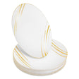 20 Pack 9" White & Gold Designed Plastic Plates - Decodine