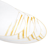 20 Pack 9" White & Gold Designed Plastic Plates - Decodine